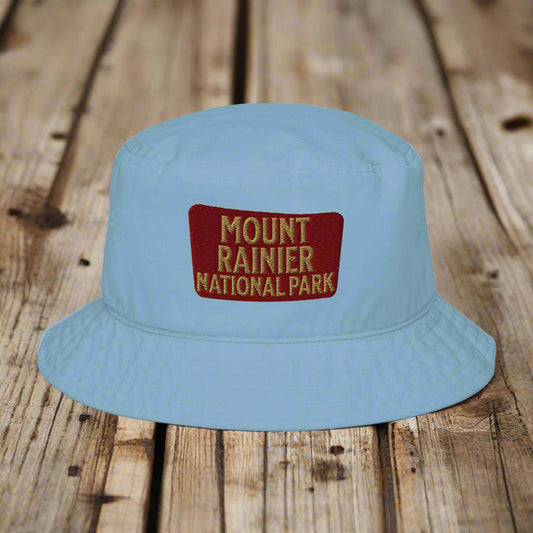 Mount Rainier National Park Sign Organic Bucket Hat