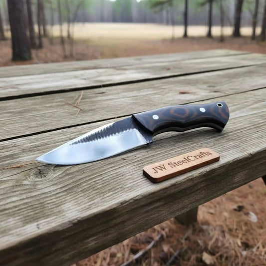 Drop Point Hunting Knife 3.5 Inch Steel Blade Micarta Handle Fixed Blade Field Knife with Sheath