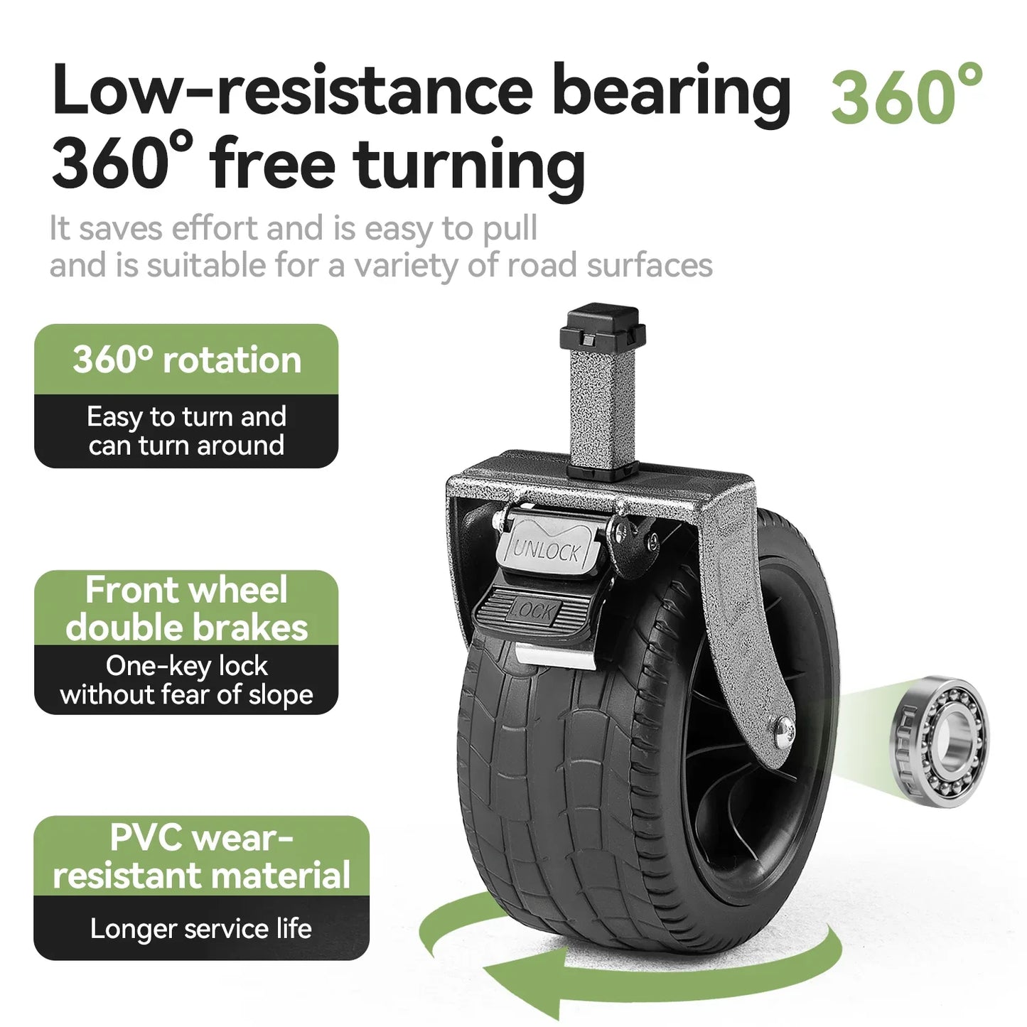 330lbs Foldable Wagon with All-Terrain PVC Wheels