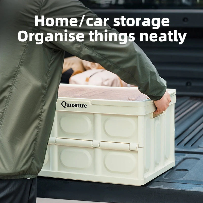 55L & 30L Folding Storage Box with Tabletop & Lid and Handle