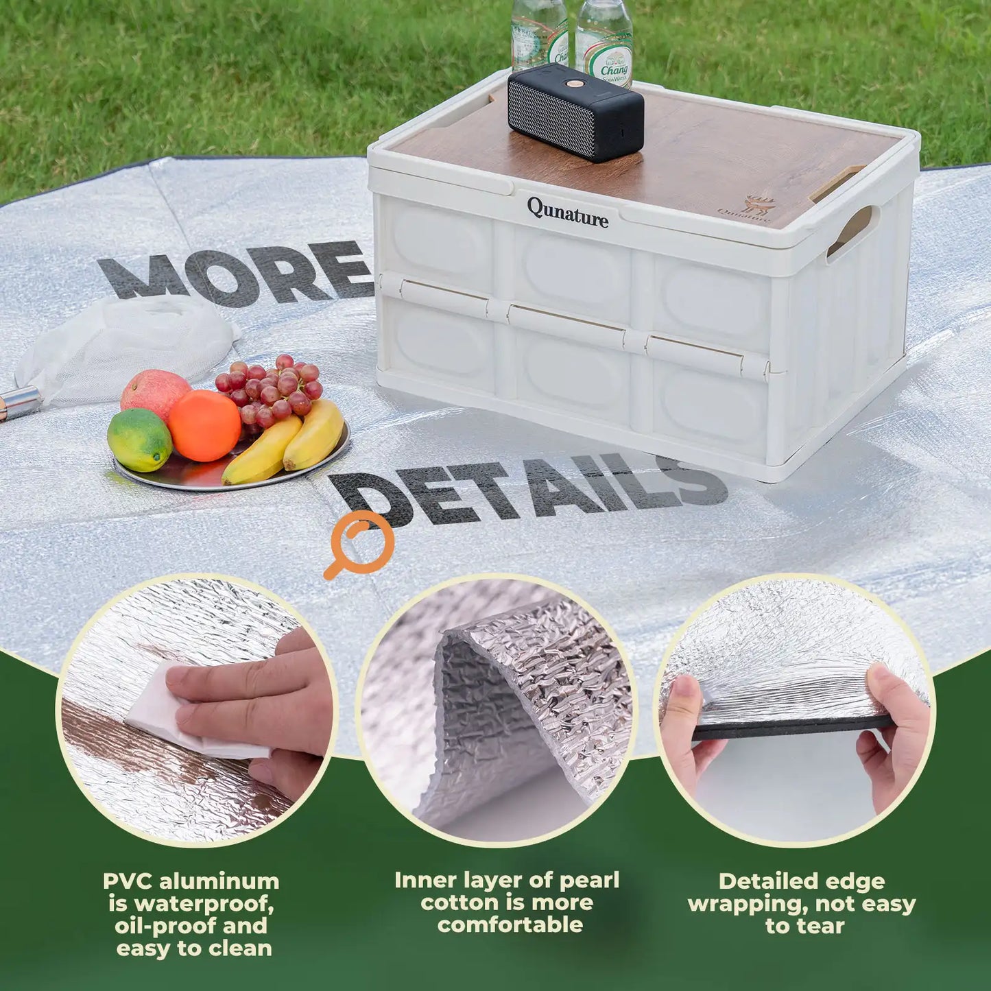 Double-Sided Aluminum Picnic Tent Mat Waterproof Camping Pad