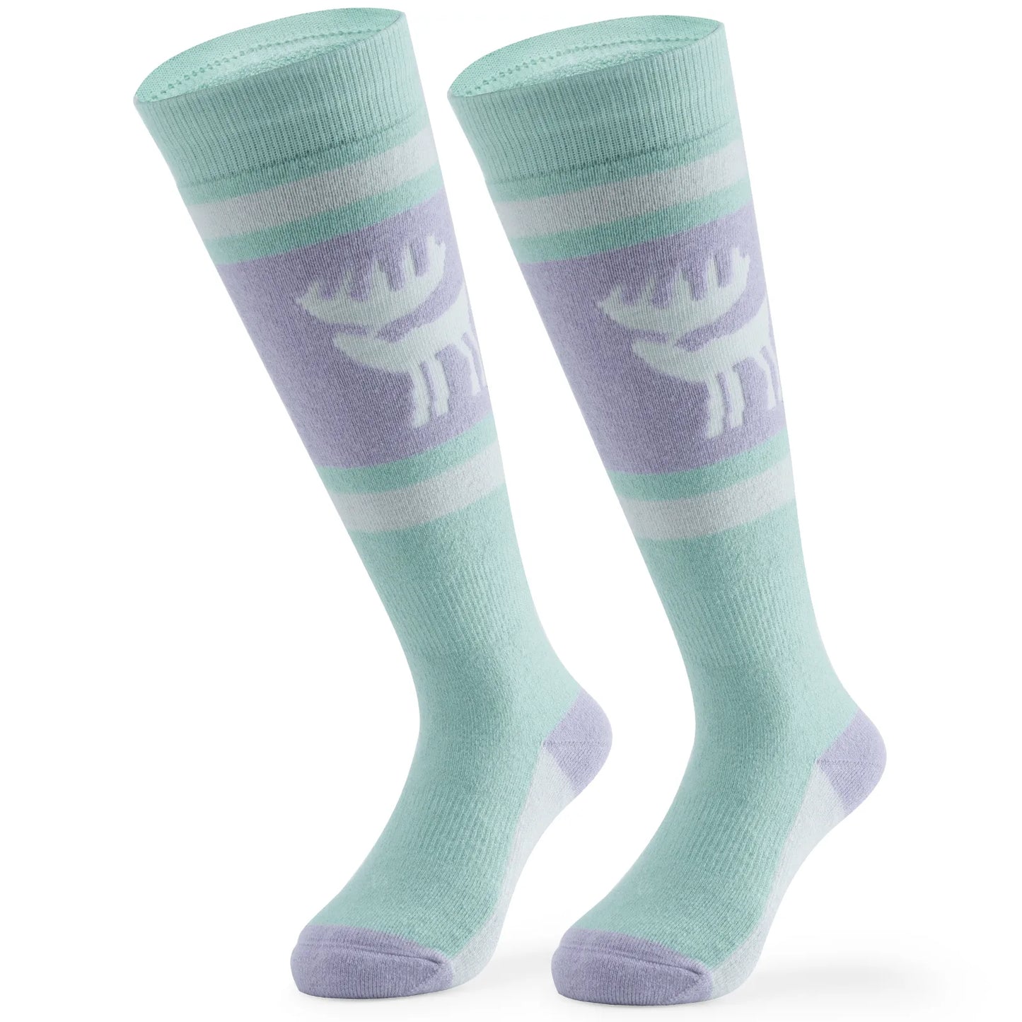 Wool Blend Kids Ski Socks, Knee-high Warm Thermal Snowboard Skating Socks for Boys & Girls