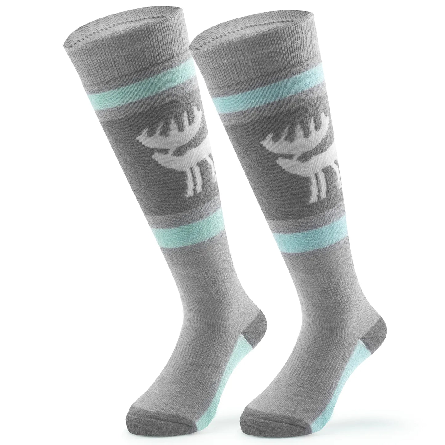 Wool Blend Kids Ski Socks, Knee-high Warm Thermal Snowboard Skating Socks for Boys & Girls