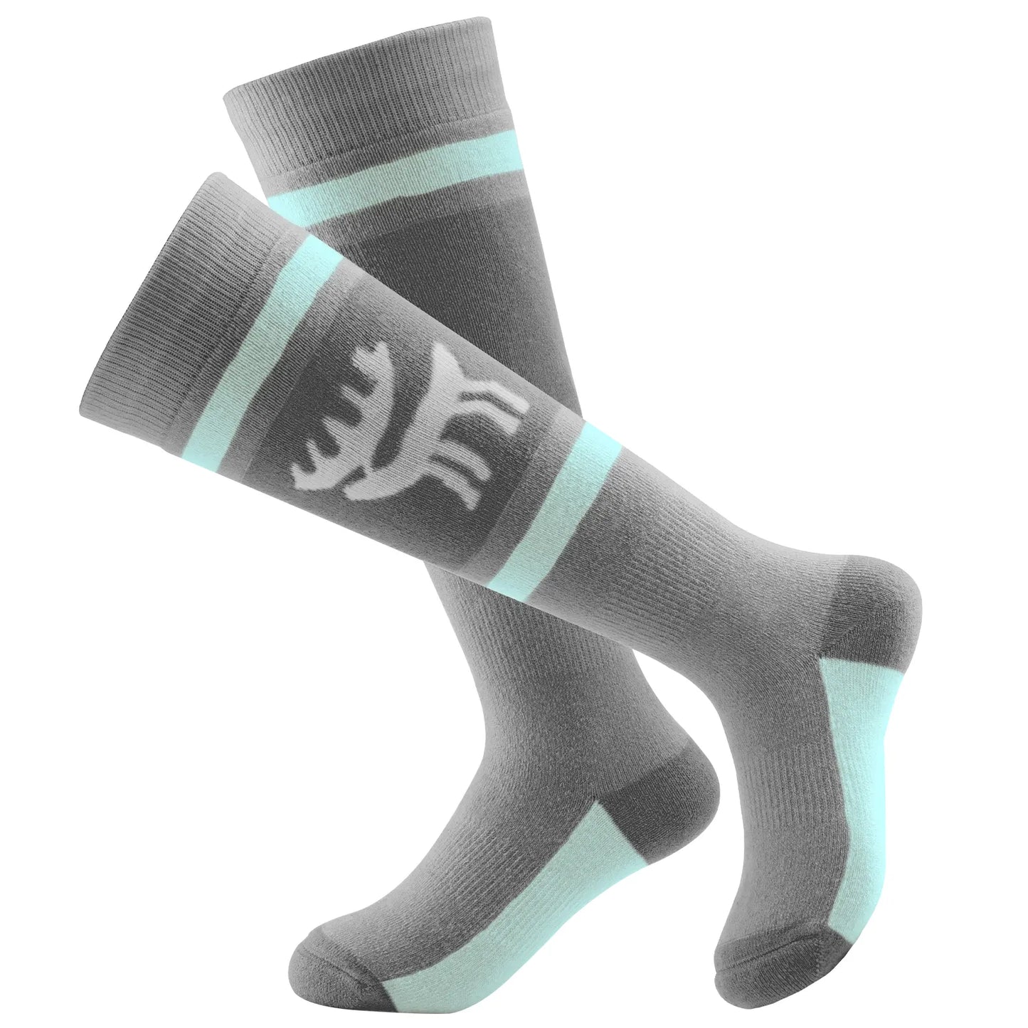 Wool Blend Kids Ski Socks, Knee-high Warm Thermal Snowboard Skating Socks for Boys & Girls