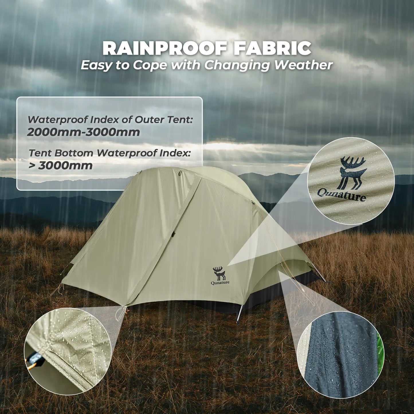 Lightweight Rainproof Tent with Aluminum Rods Easy Setup for Camping