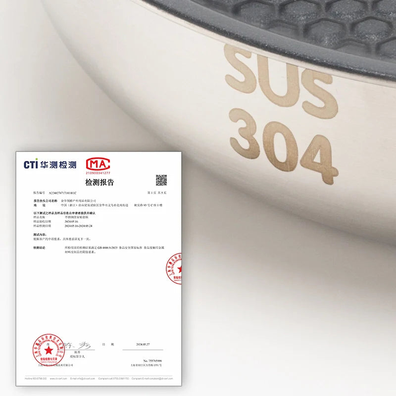 Non-Stick Stainless Steel Frying Pan with Detachable Handle