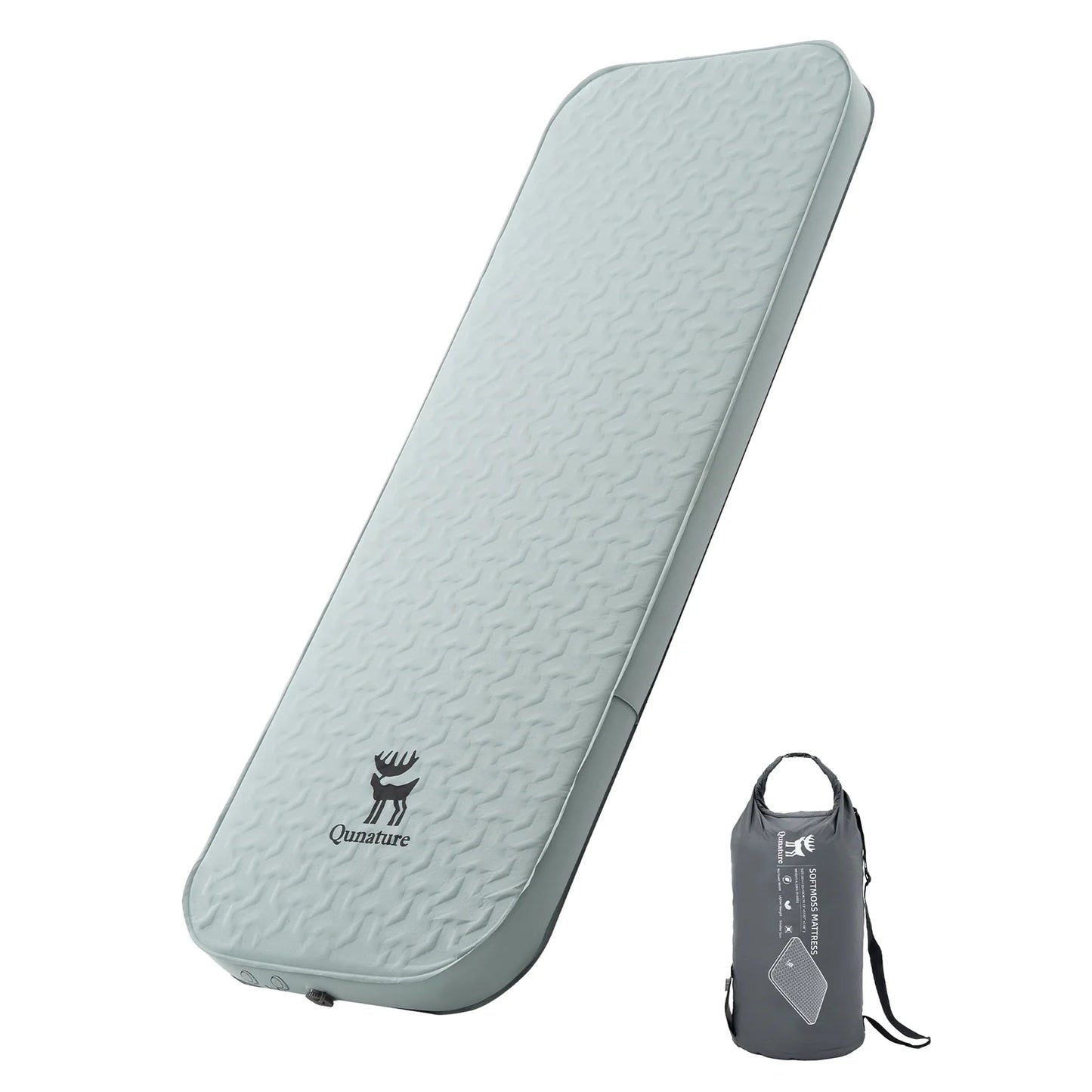 4" Thick Portable Inflating Sleeping Pad with Foam for Camping