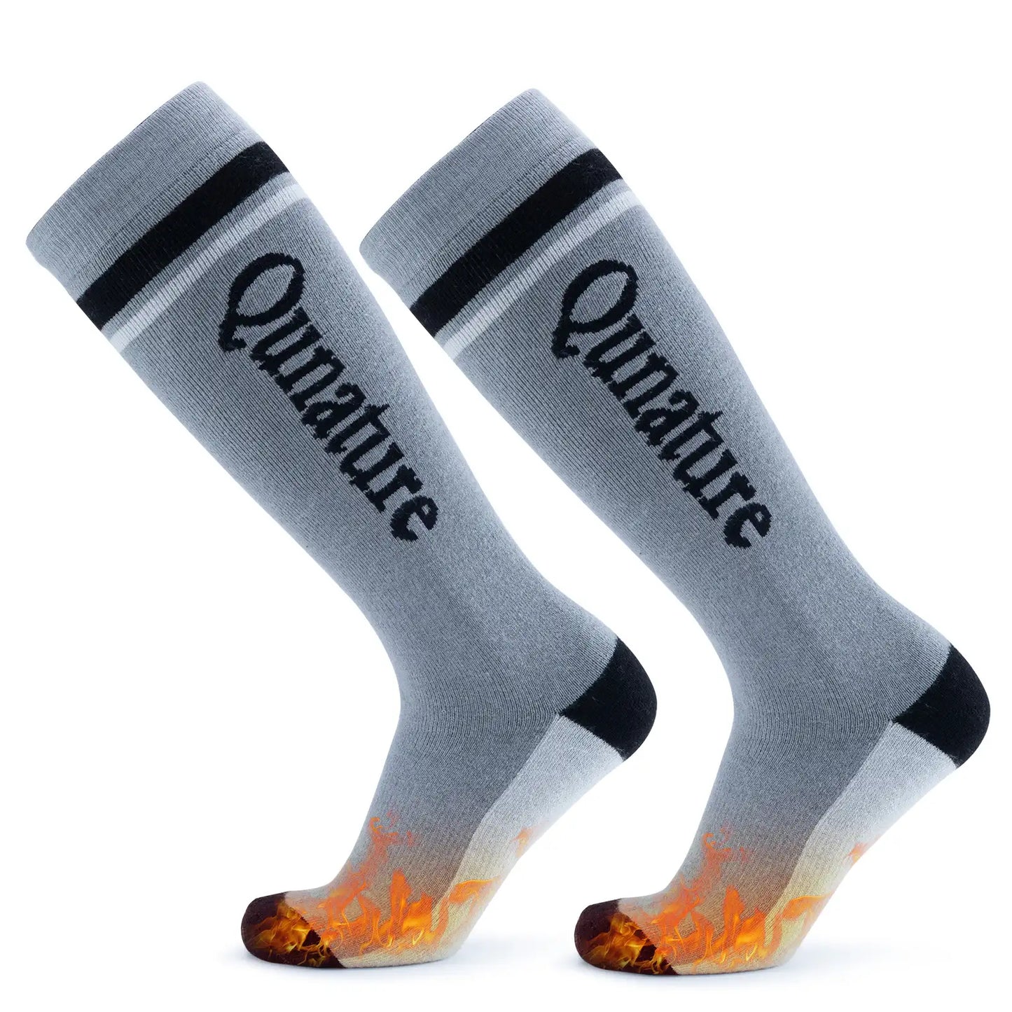 Thermal Wool Blend Ski Socks, Cold Weather Knee-high Warm Socks for Winter