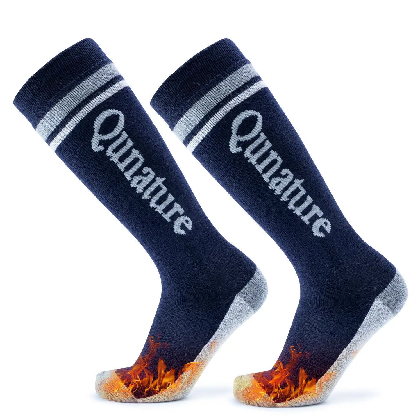 Thermal Wool Blend Ski Socks, Cold Weather Knee-high Warm Socks for Winter