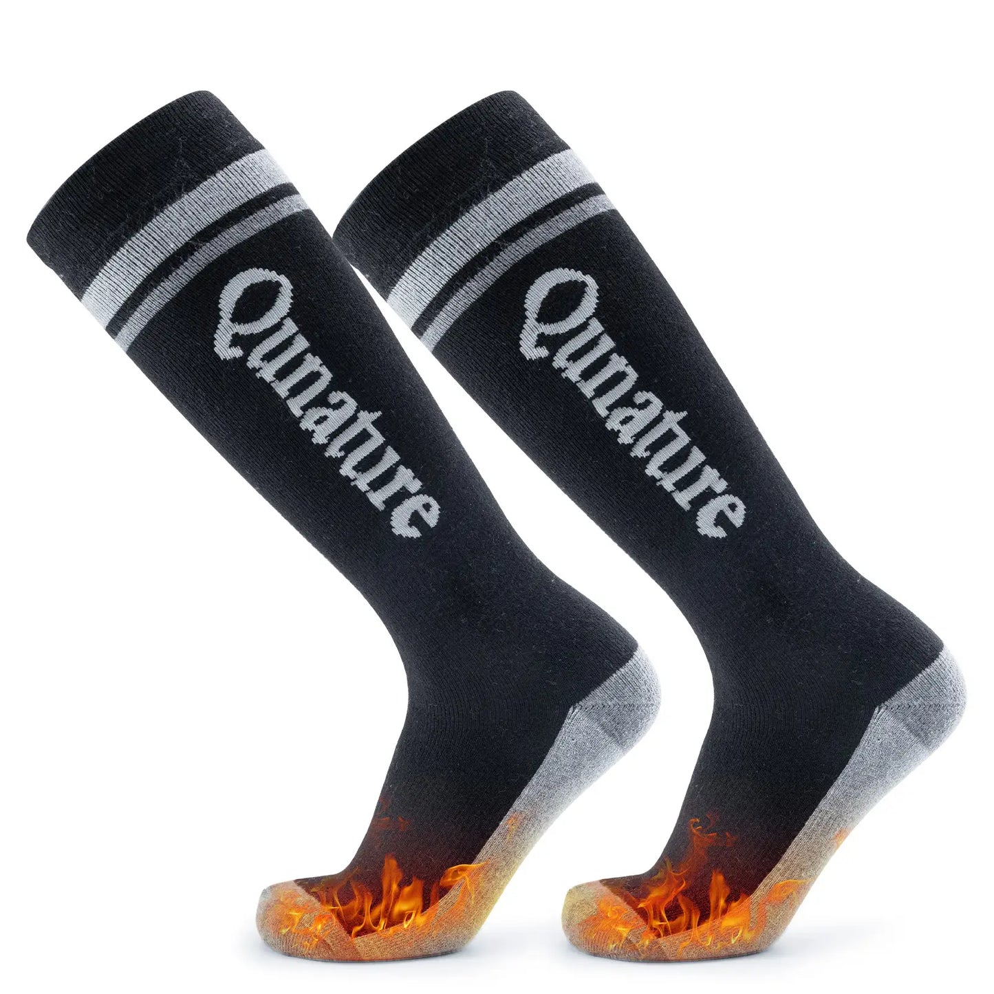 Thermal Wool Blend Ski Socks, Cold Weather Knee-high Warm Socks for Winter