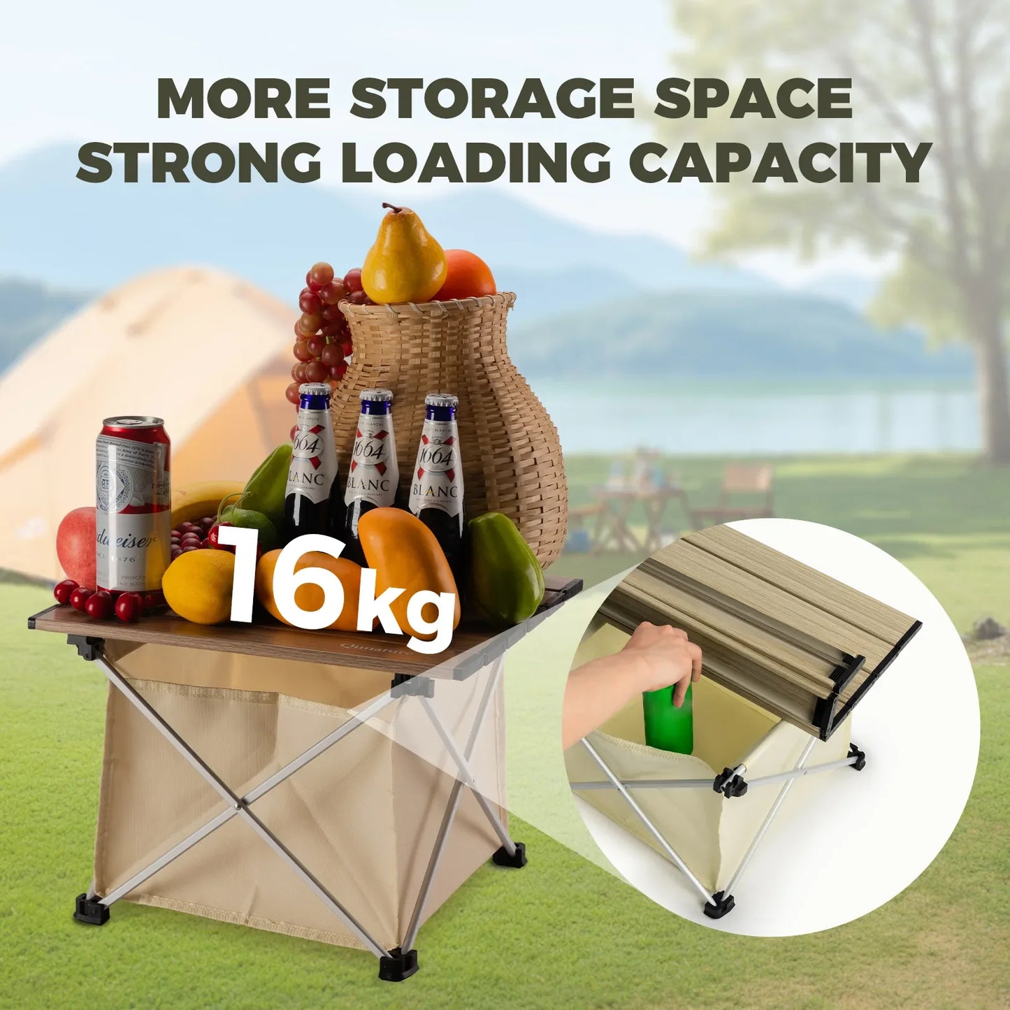 Lightweight Foldable Aluminum Table with Storage Bag