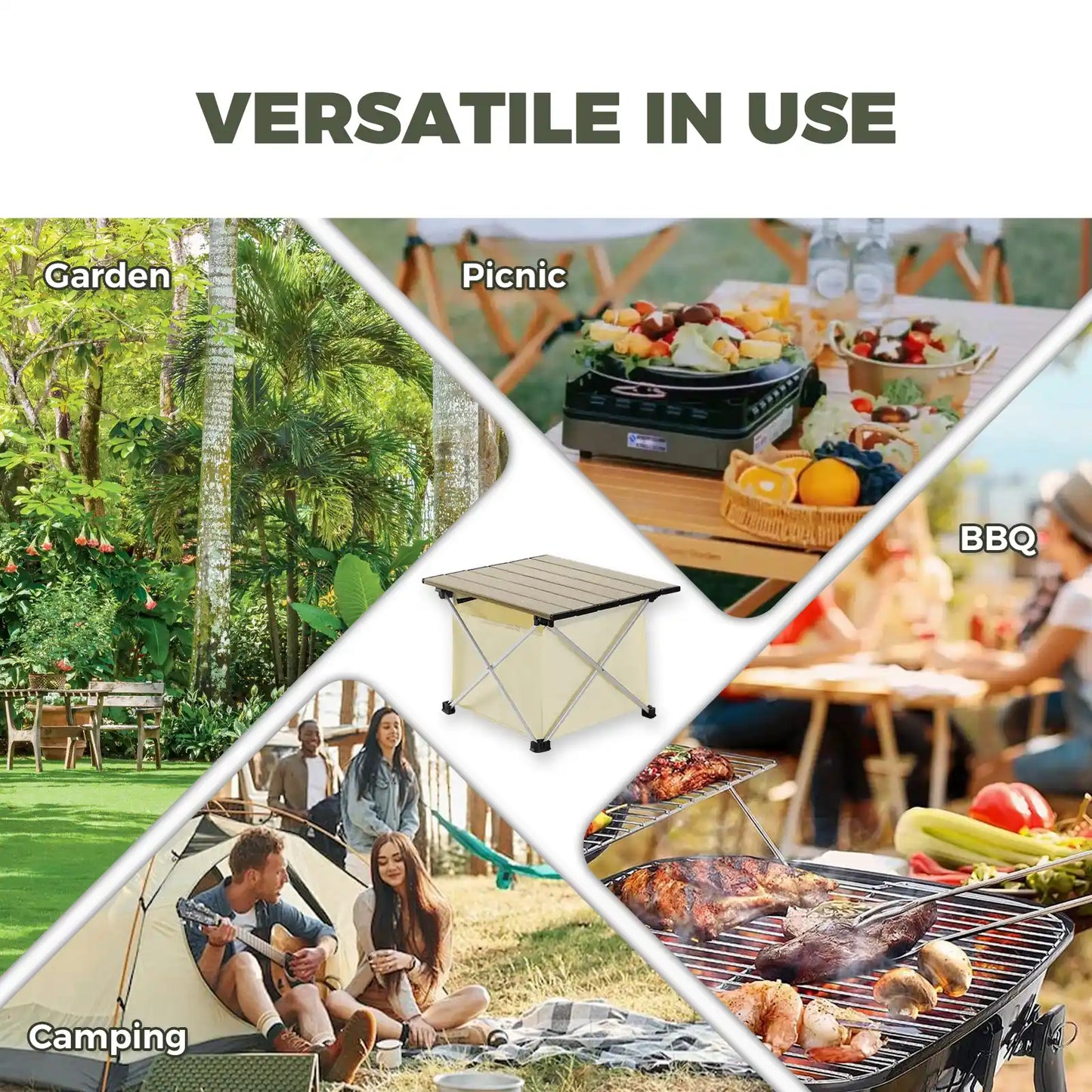 Lightweight Foldable Aluminum Table with Storage Bag