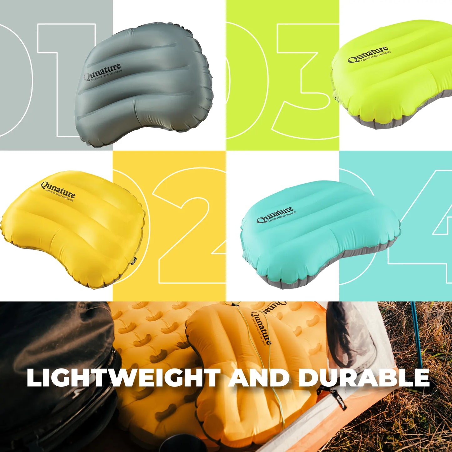 Ultralight Inflatable Camping Pillow for Neck Lumbar Support & Hiking Sleeping