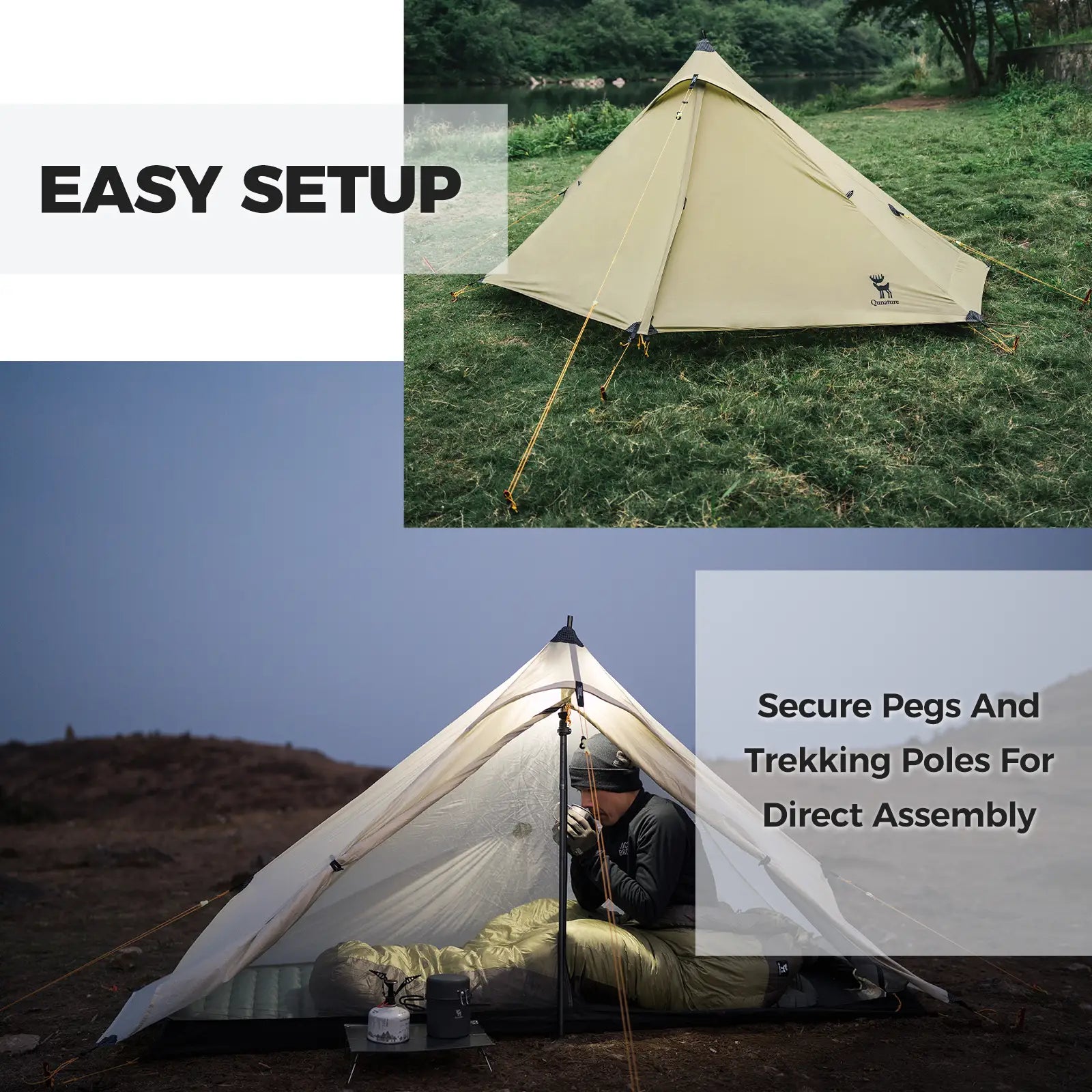 best easy setup tent Ultralight Tent Rodless Rainproof Easy Setup for Outdoor Camping – SCY-Dist.com