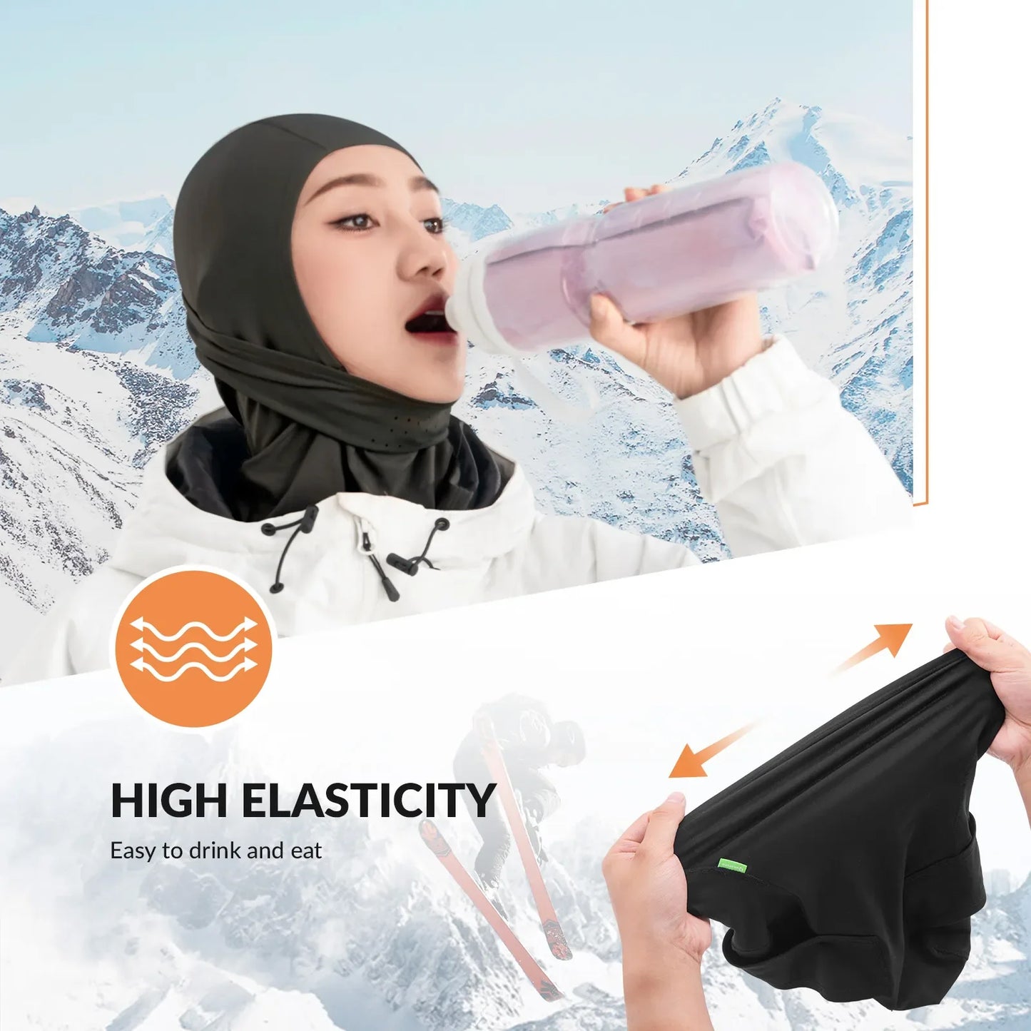 Lycra Ski Headgear with Thermal Mask for Cold-Weather Sports