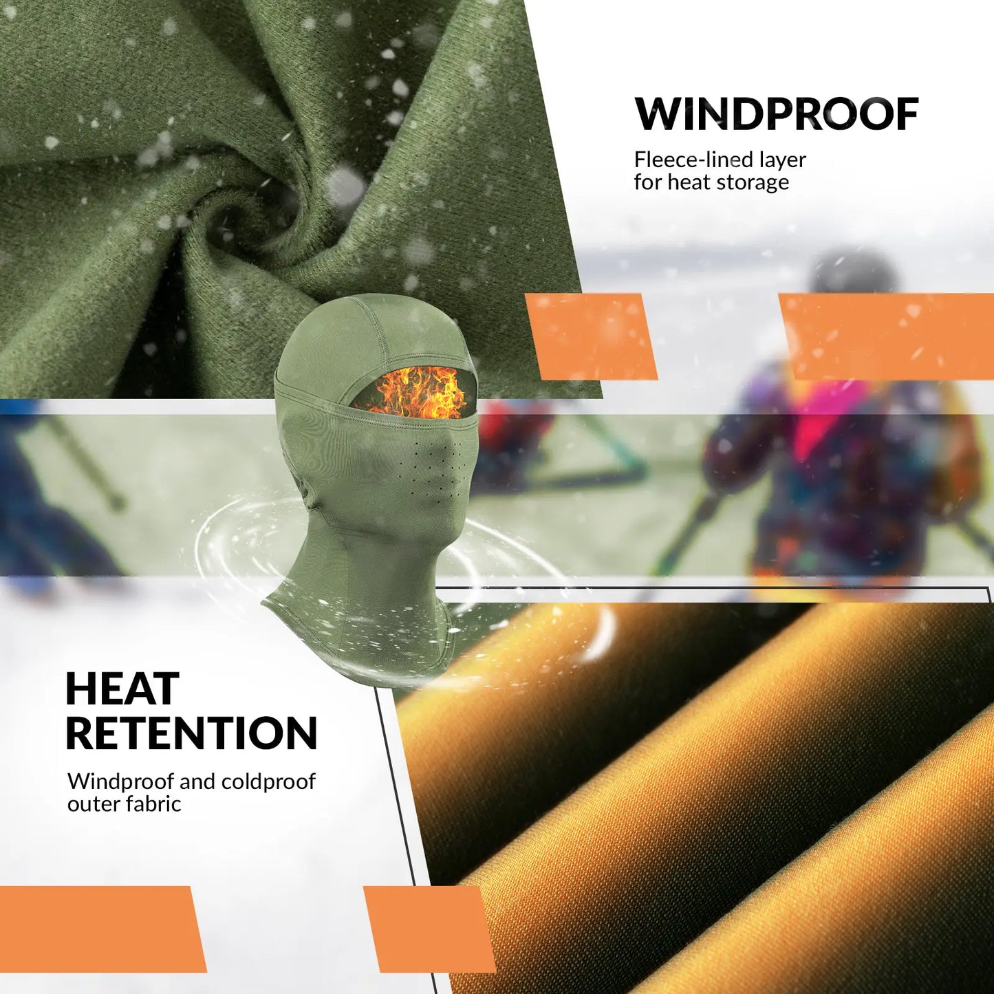 Lycra Ski Headgear with Thermal Mask for Cold-Weather Sports