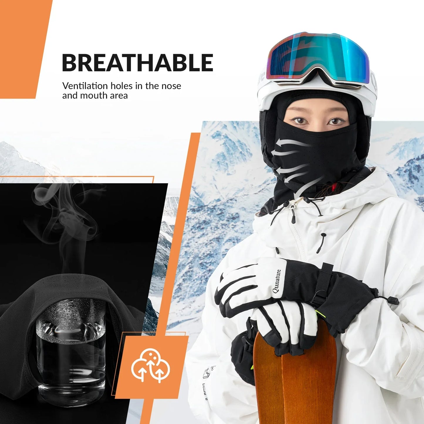 Lycra Ski Headgear with Thermal Mask for Cold-Weather Sports