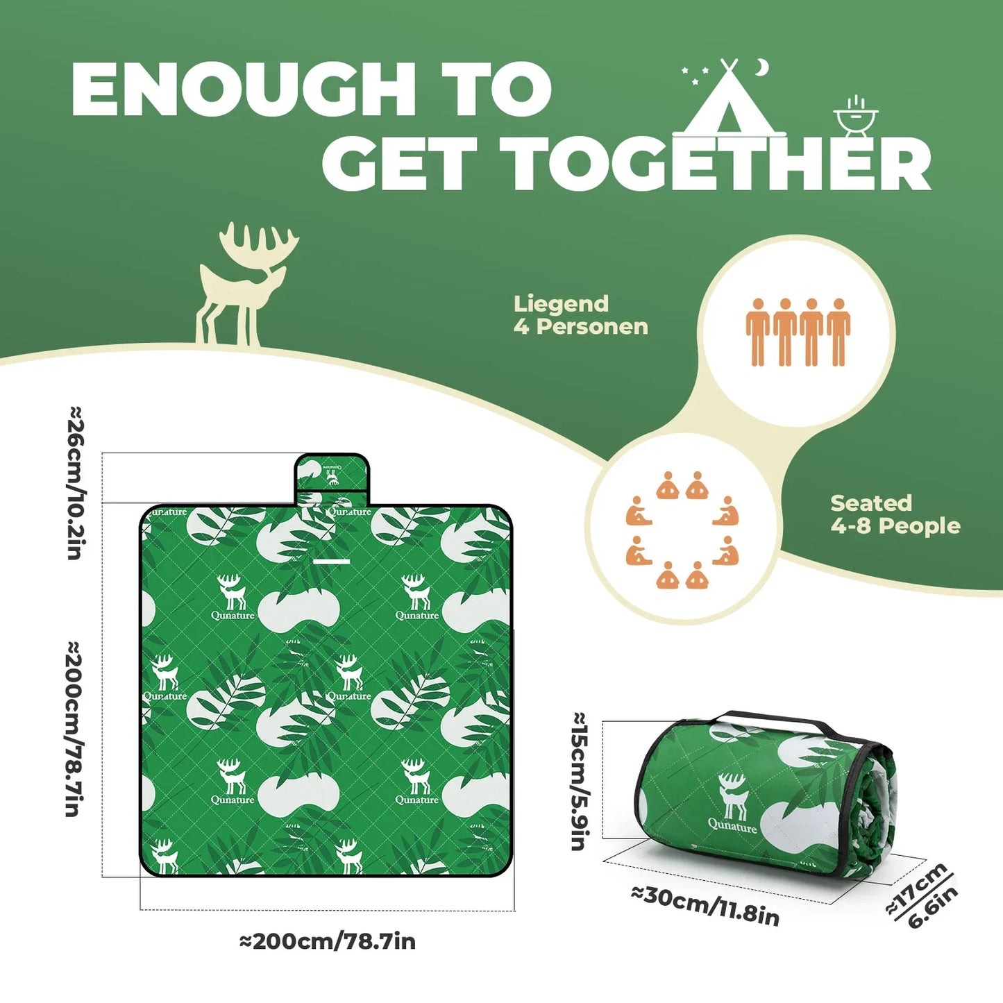 Outdoor Picnic Mat - Waterproof, Heat-Insulating, Spacious for 6-8 People