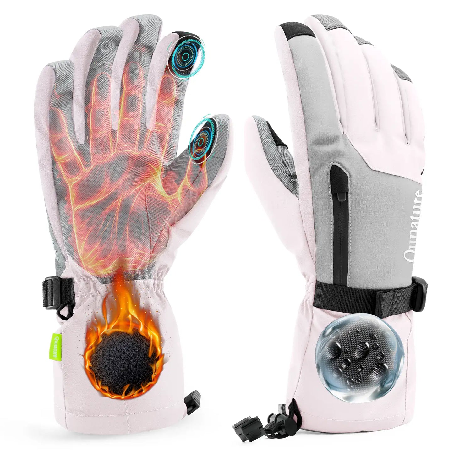 Waterproof Insulated Split-Finger Ski Gloves with Touchscreen Design