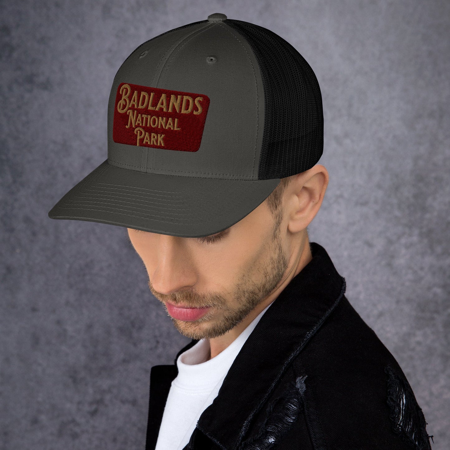 Badlands National Park Sign Embroidered Trucker Hat