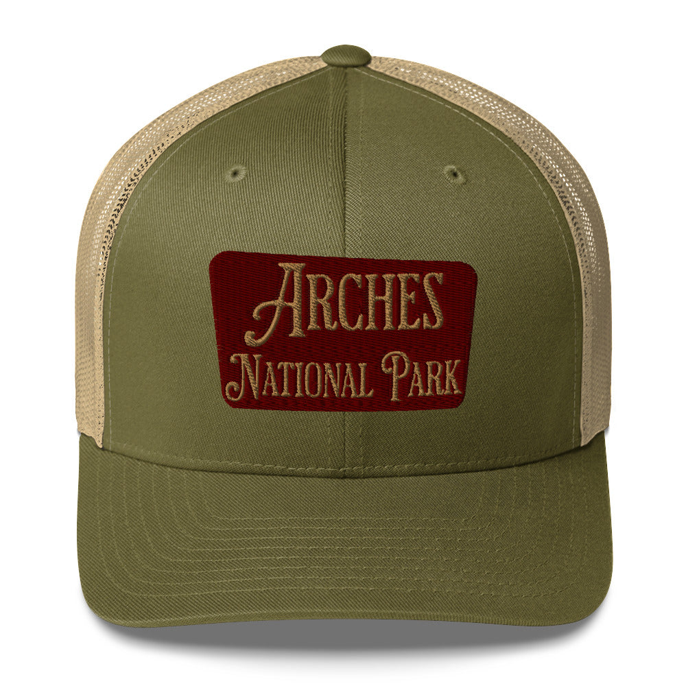 Arches Embroidered National Park Trucker Hat