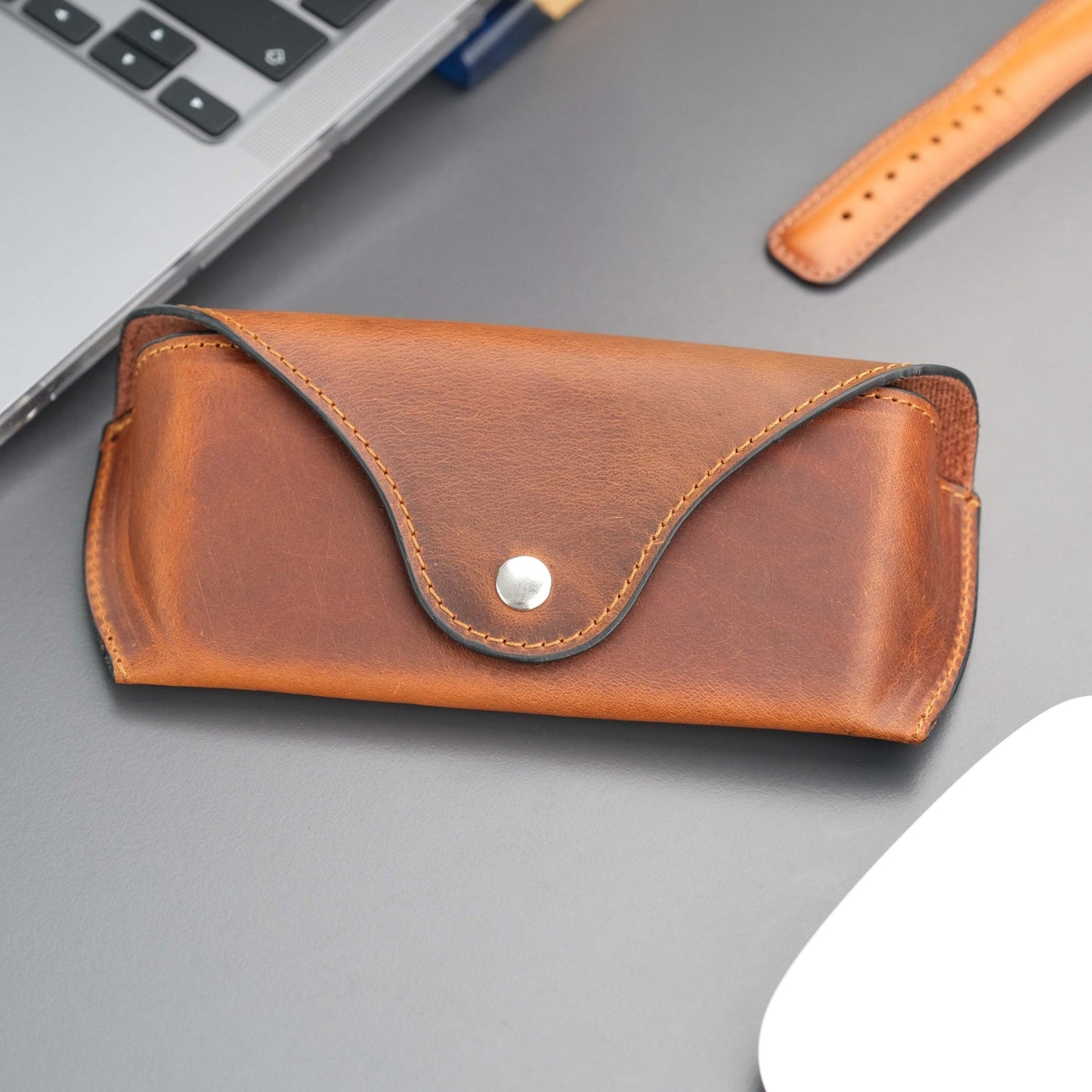 Rochester Full-Grain Leather Eyeglass Case