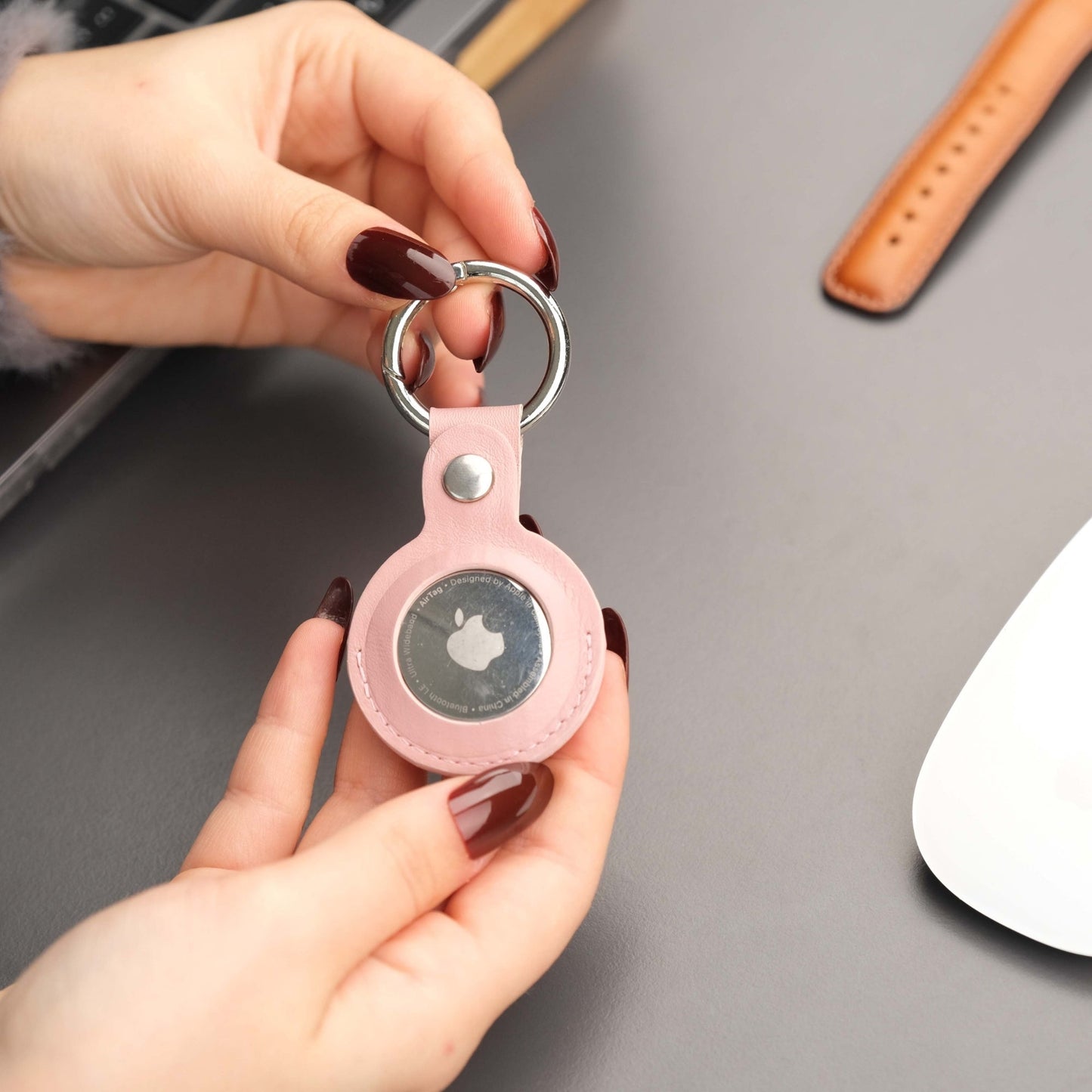 Saratoga Leather AirTag Holder