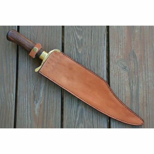 Sheffield Bowie Knife Clip Point Brass Guard Mirror Polish or Damascus Blade