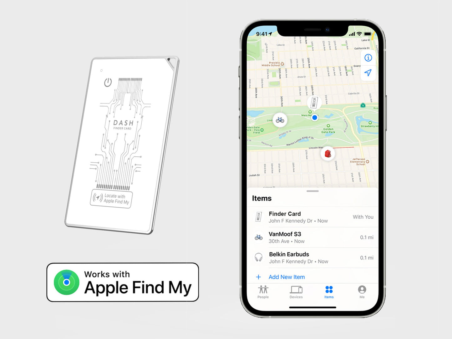 Thinnest Tracker Card - Tempered Glass & Aluminum, Wireless Recharge, Waterproof