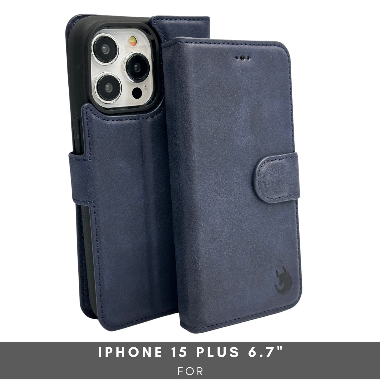 Vegas Premium Leather iPhone 15 Plus Wallet Case with MagSafe | Detachable RFID Blocking Luxury Wallet