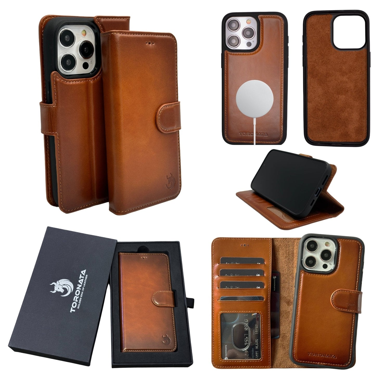 Vegas Premium Leather iPhone 15 Plus Wallet Case with MagSafe | Detachable RFID Blocking Luxury Wallet