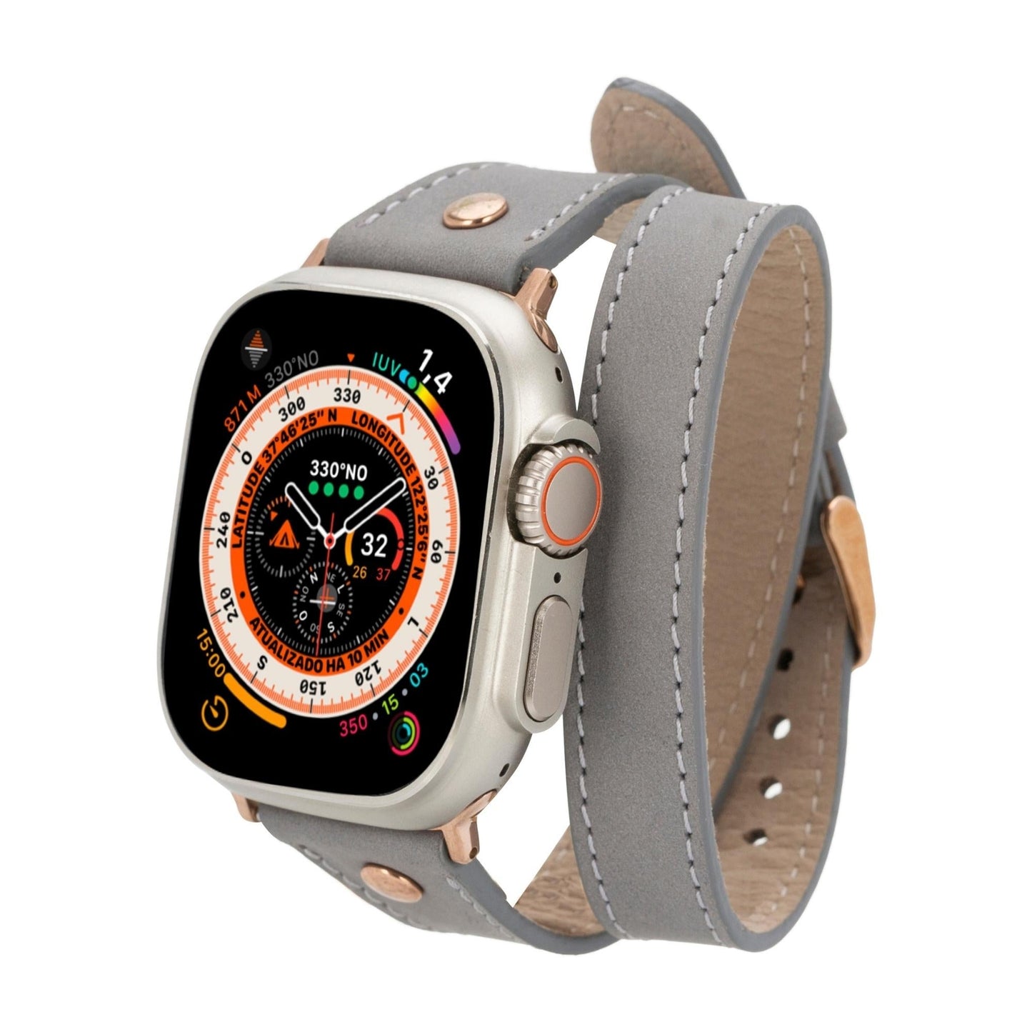 Vernon Double Tour Leather Bands for Apple Watch 9, Ultra 2 and SE