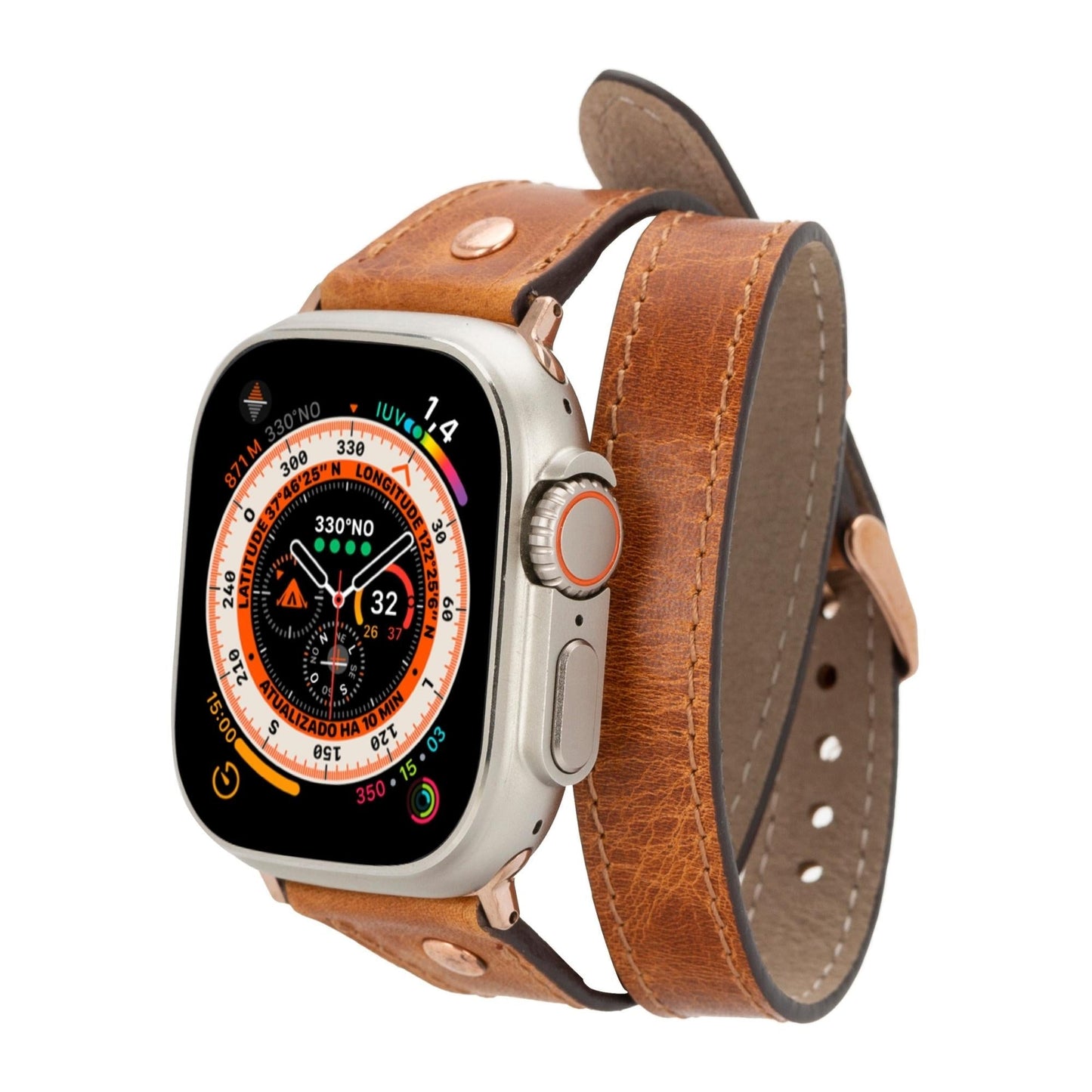 Vernon Double Tour Leather Bands for Apple Watch 9, Ultra 2 and SE