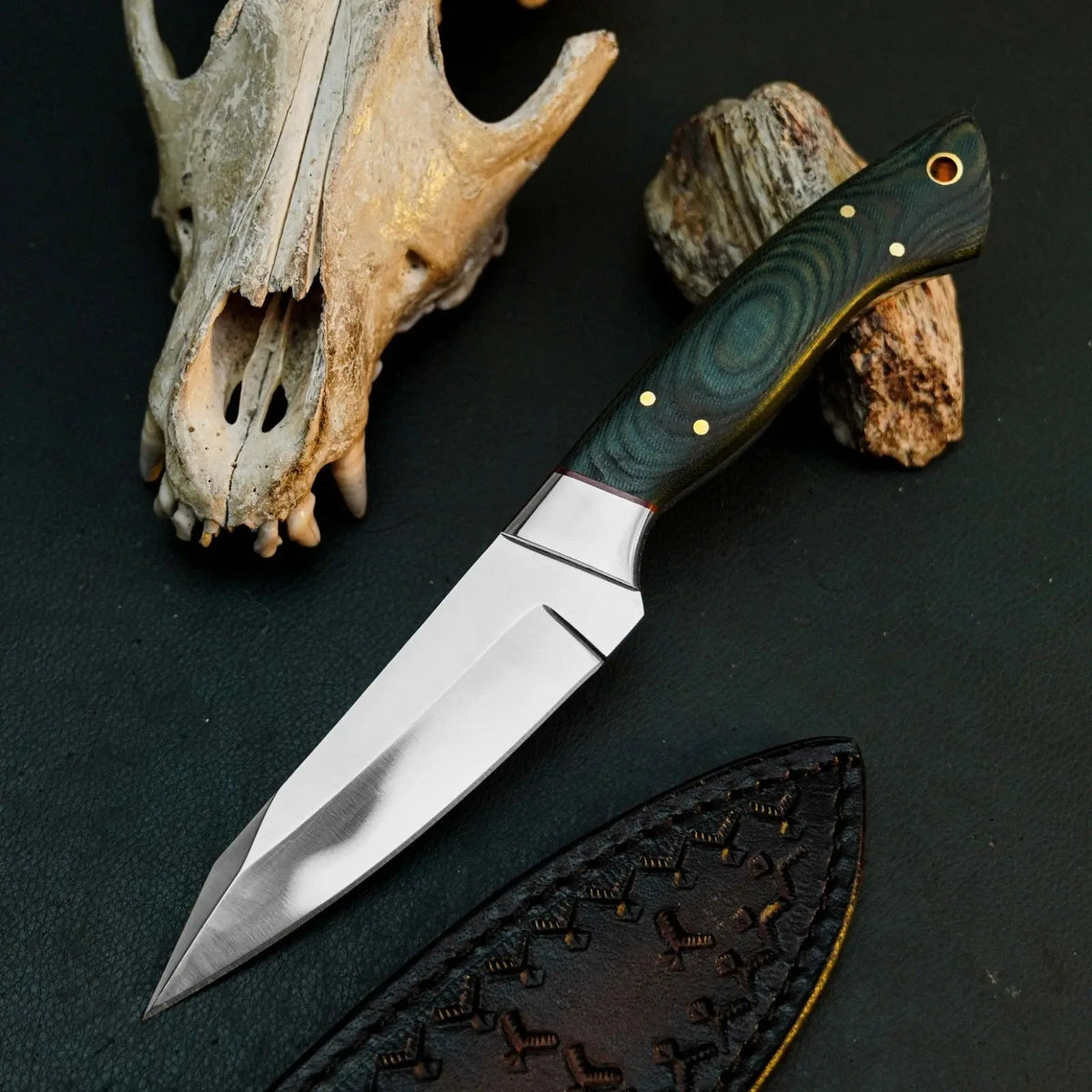 Blackridge D2 Skinner Knife – Full Tang Micarta Hunting Knife
