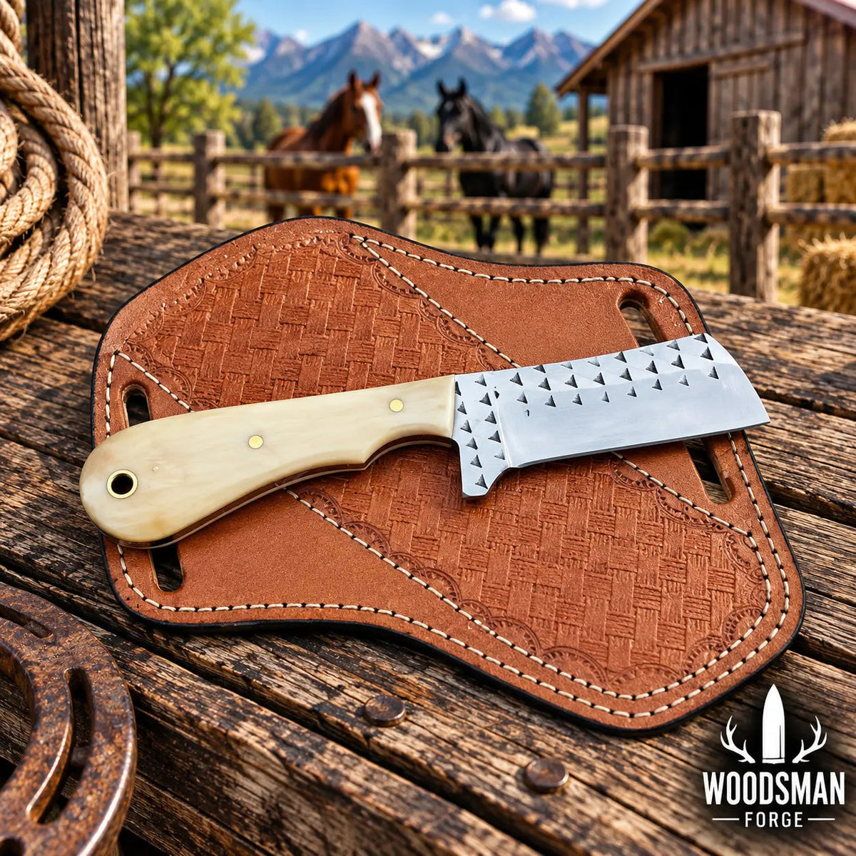 Camelridge Rasp Steel Cowboy Bull Cutter Knife – Camel Bone Handle