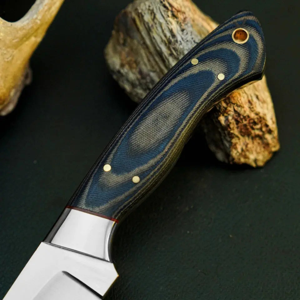Cedar Ridge Stainless Steel Hunting Knife – Full Tang Micarta Handle