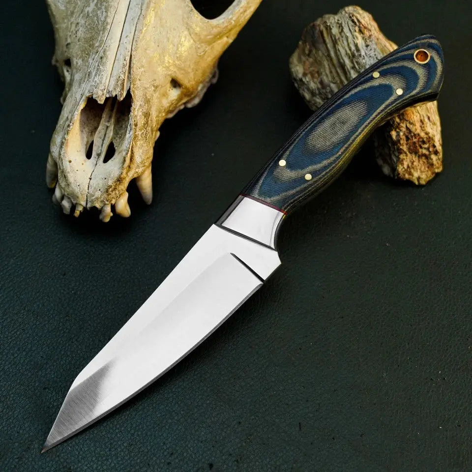 Cedar Ridge Stainless Steel Hunting Knife – Full Tang Micarta Handle