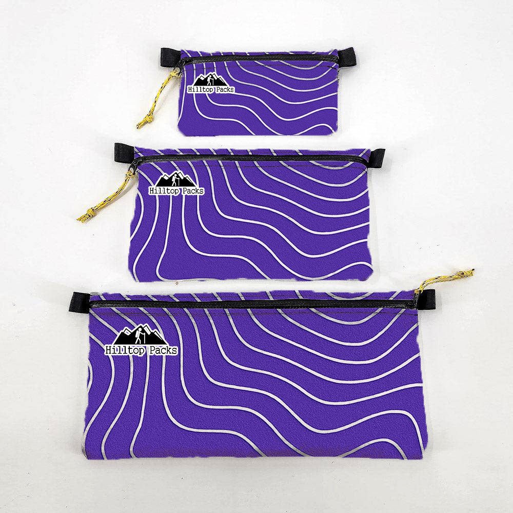 Zipper Pouches TOPO Patterns Ultralight D50T fabric