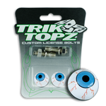 Trik Topz Eye Ball  License Plate  Bolts - Blue 2Pk
