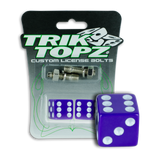 Trik Topz Dice  License Plate  Bolts - Purple 2Pk