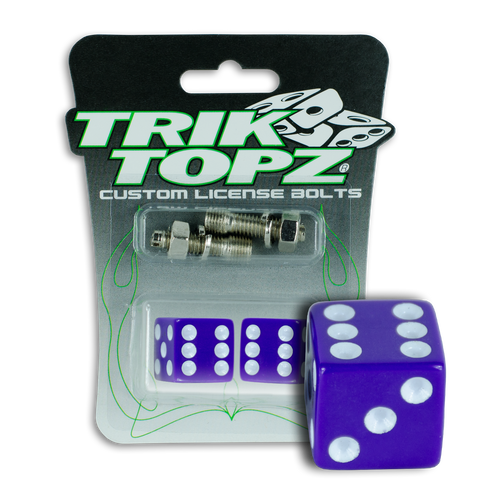Trik Topz Dice  License Plate  Bolts - Purple 2Pk