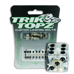 Trik Topz Dice  License Plate  Bolts - Clear 2Pk