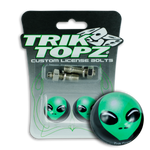 Trik Topz Alien  License Plate  Bolts - Green 2Pk