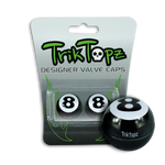 Trik Topz Valve Caps Eight Ball Valve Cap - Black 2Pk