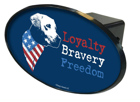 Trik Topz Hitch Cover Dog Designs  Loyalty, Bravery, Freedom